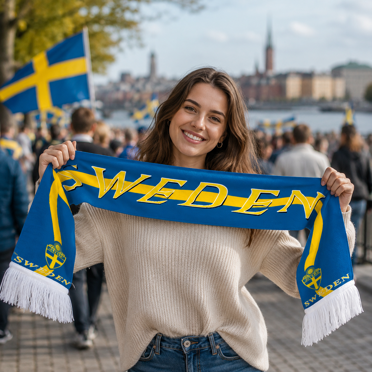World Cup 2026 Sweden Fan Scarf National Team Supporter Scarf