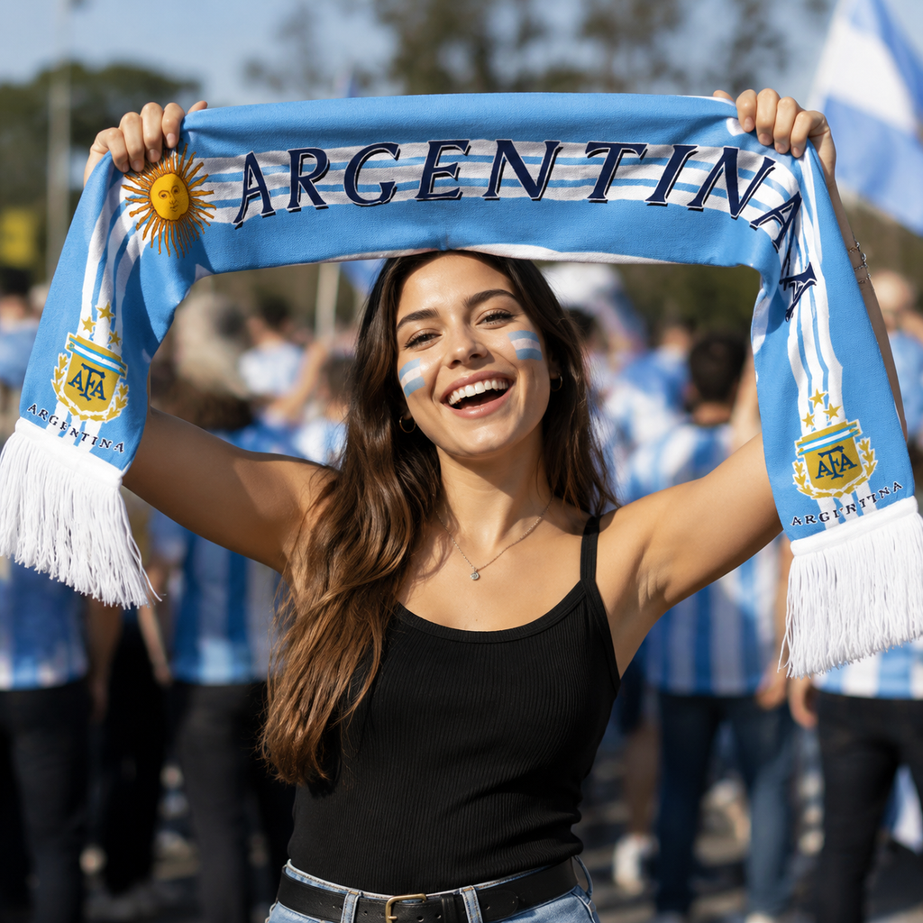 Argentina 2026 World Cup Soccer Fan Scarf National Team Supporter Scarf