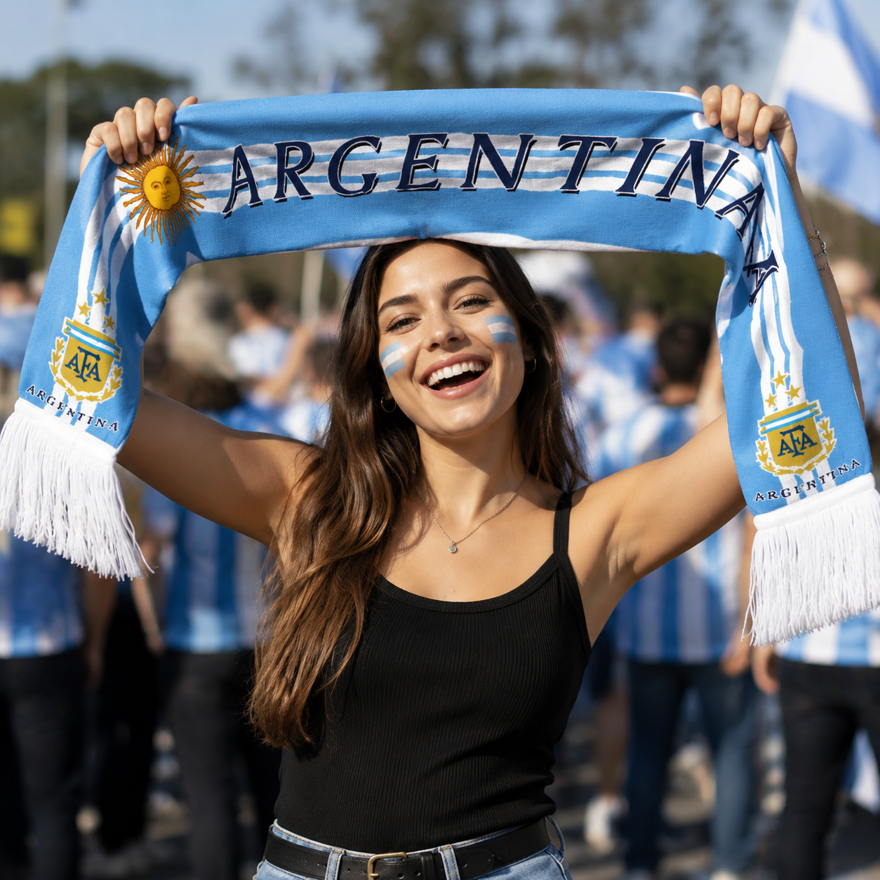 Argentina 2026 World Cup Soccer Fan Scarf National Team Supporter Scarf