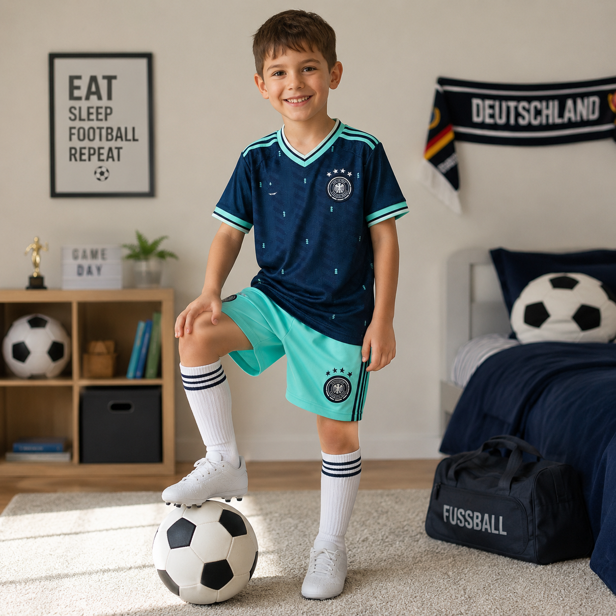 Kids Football Jersey Kit Germany 2026 World Cup Home and Away Set