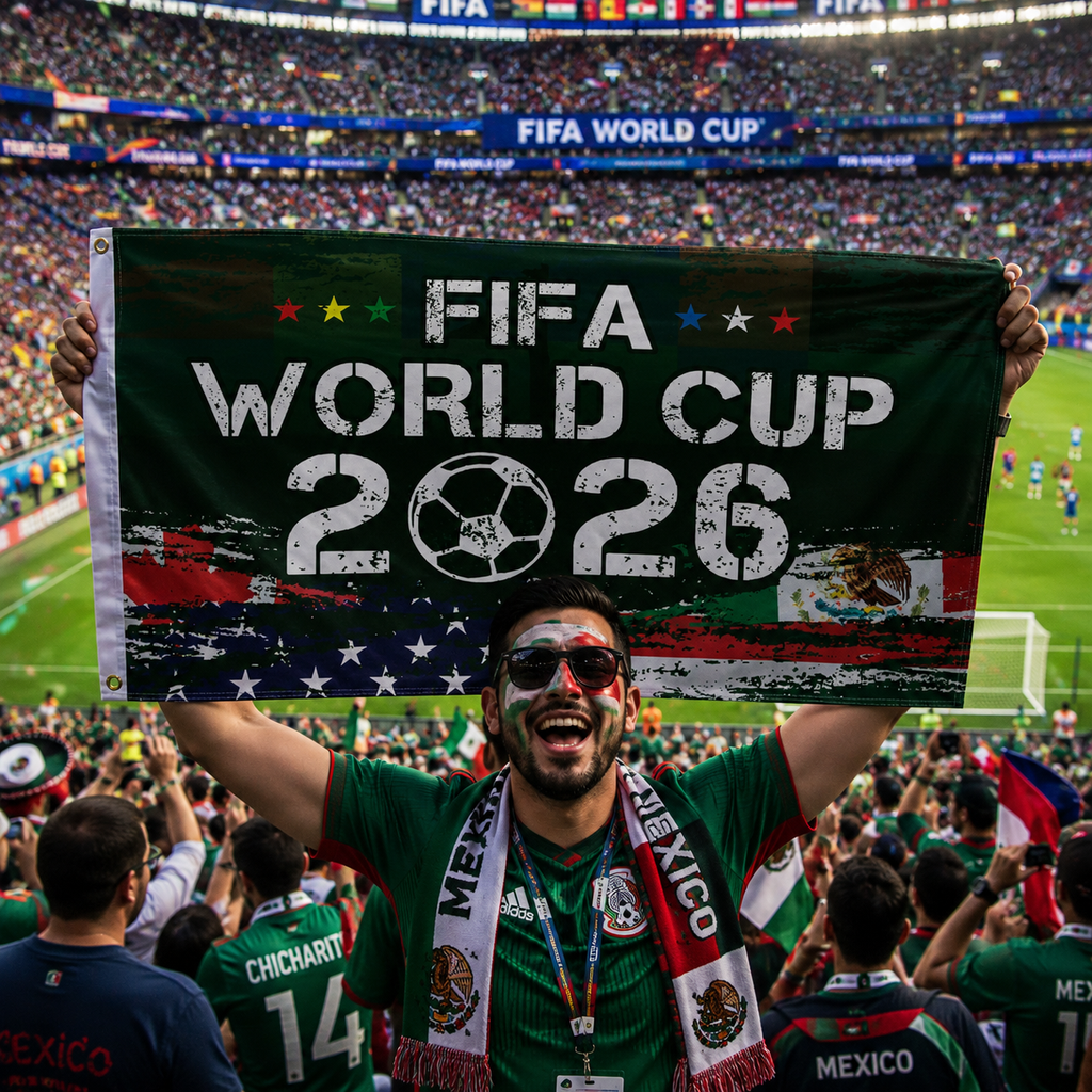 FIFA World Cup 2026 Commemorative Rectangular Supporter Fan Flag