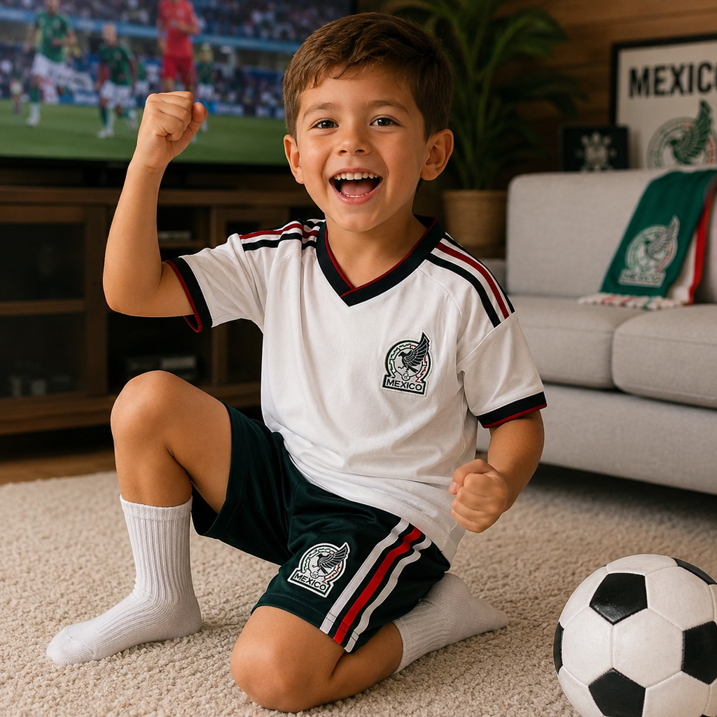 Kids Football Jersey Kit Home and Away Set Mexico 2026 World Cup