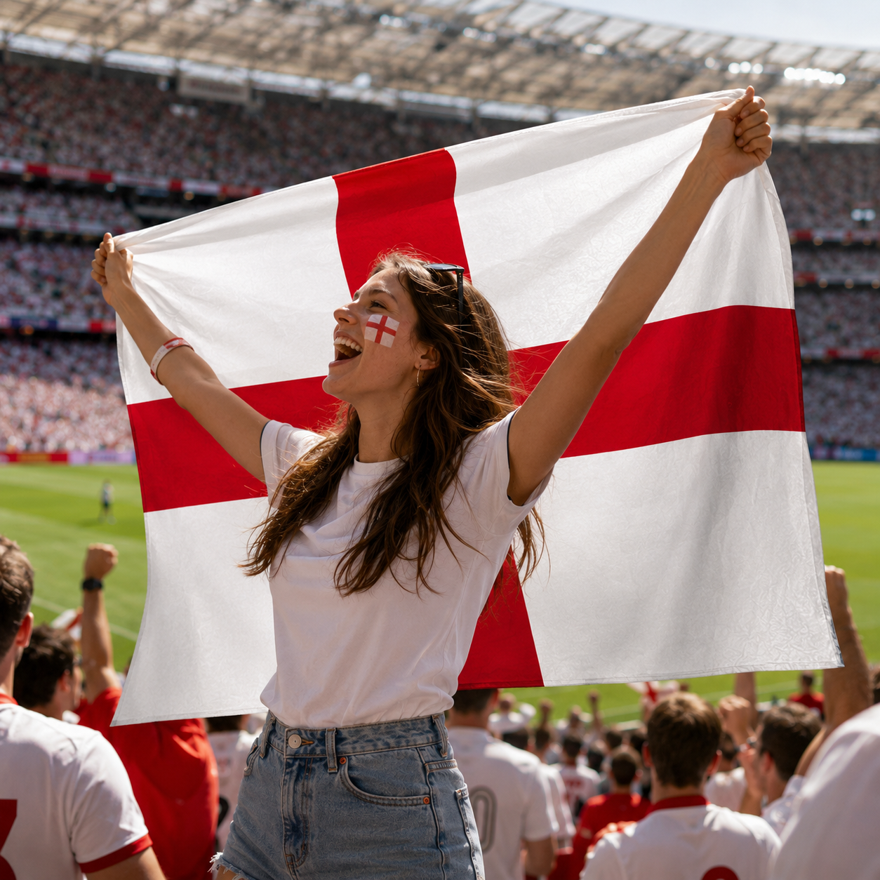 England 2026 World Cup Rectangular Wearable Fan Flag 90x150 cm