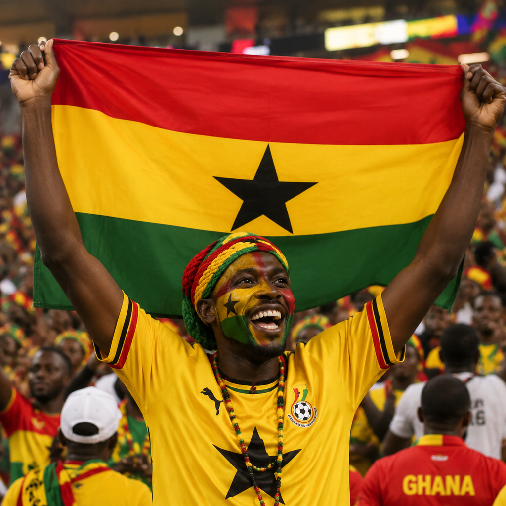 Ghana 2026 World Cup National Flag Rectangular Supporter Fan Flag