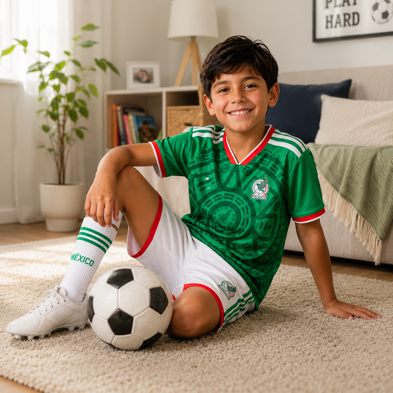 Kids Football Jersey Kit Home and Away Set Mexico 2026 World Cup
