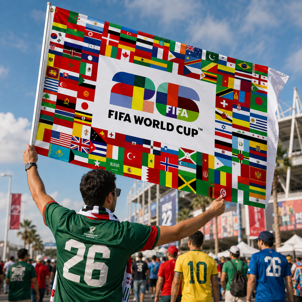World Cup 2026 All National Flags Fan Flag Rectangle Supporter Flag