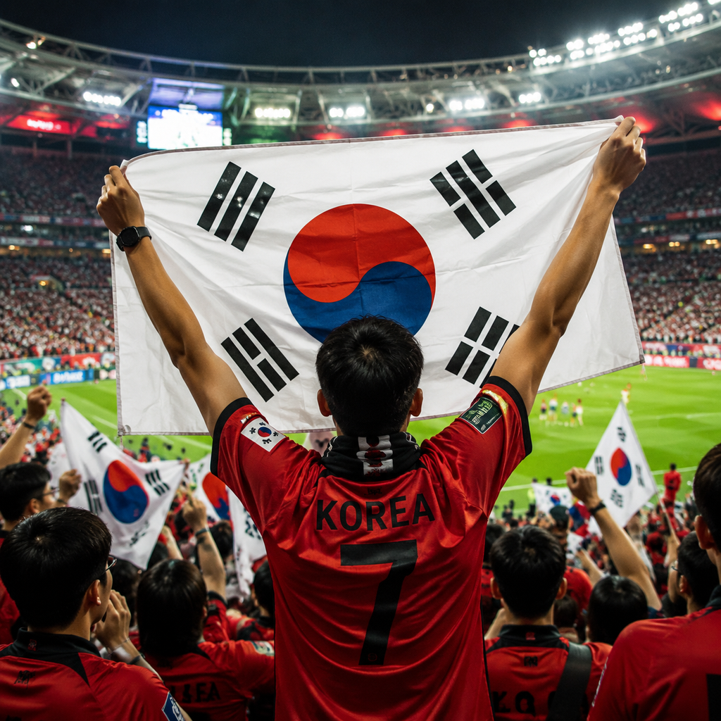 South Korea 2026 World Cup Rectangular National Supporter Fan Flag