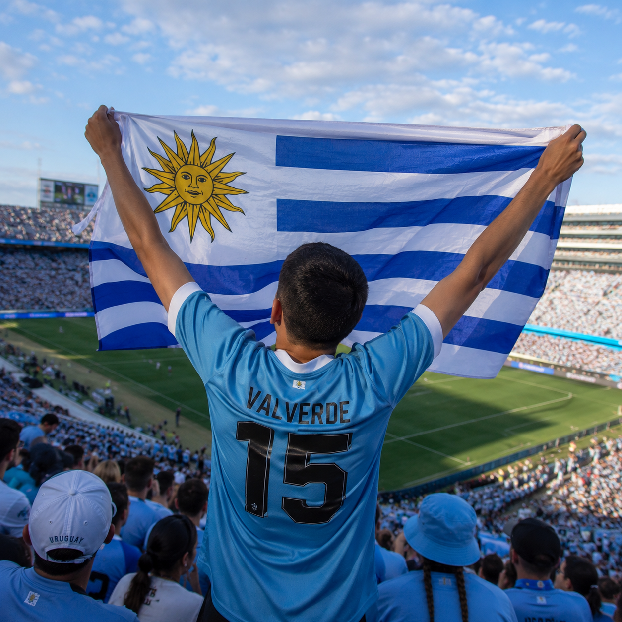 Uruguay 2026 World Cup Rectangular National Supporter Fan Flag