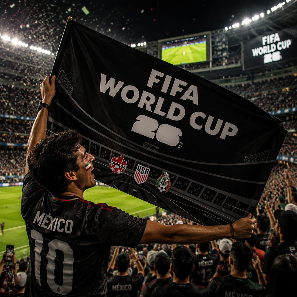 Mexico USA 2026 World Cup Joint Hosts Rectangular Supporter Fan Flag