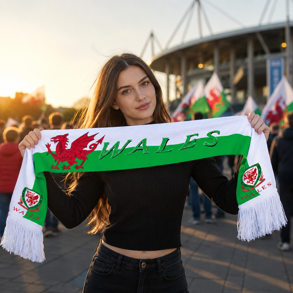 Wales 2026 World Cup Football Fan Scarf National Team Supporter Scarf