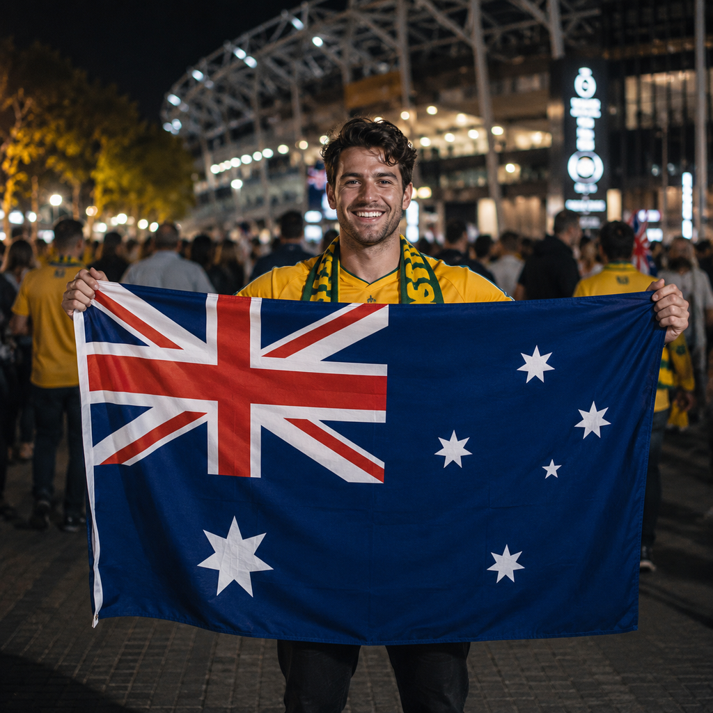 Australia 2026 World Cup National Flag Rectangular Supporter Fan Flag