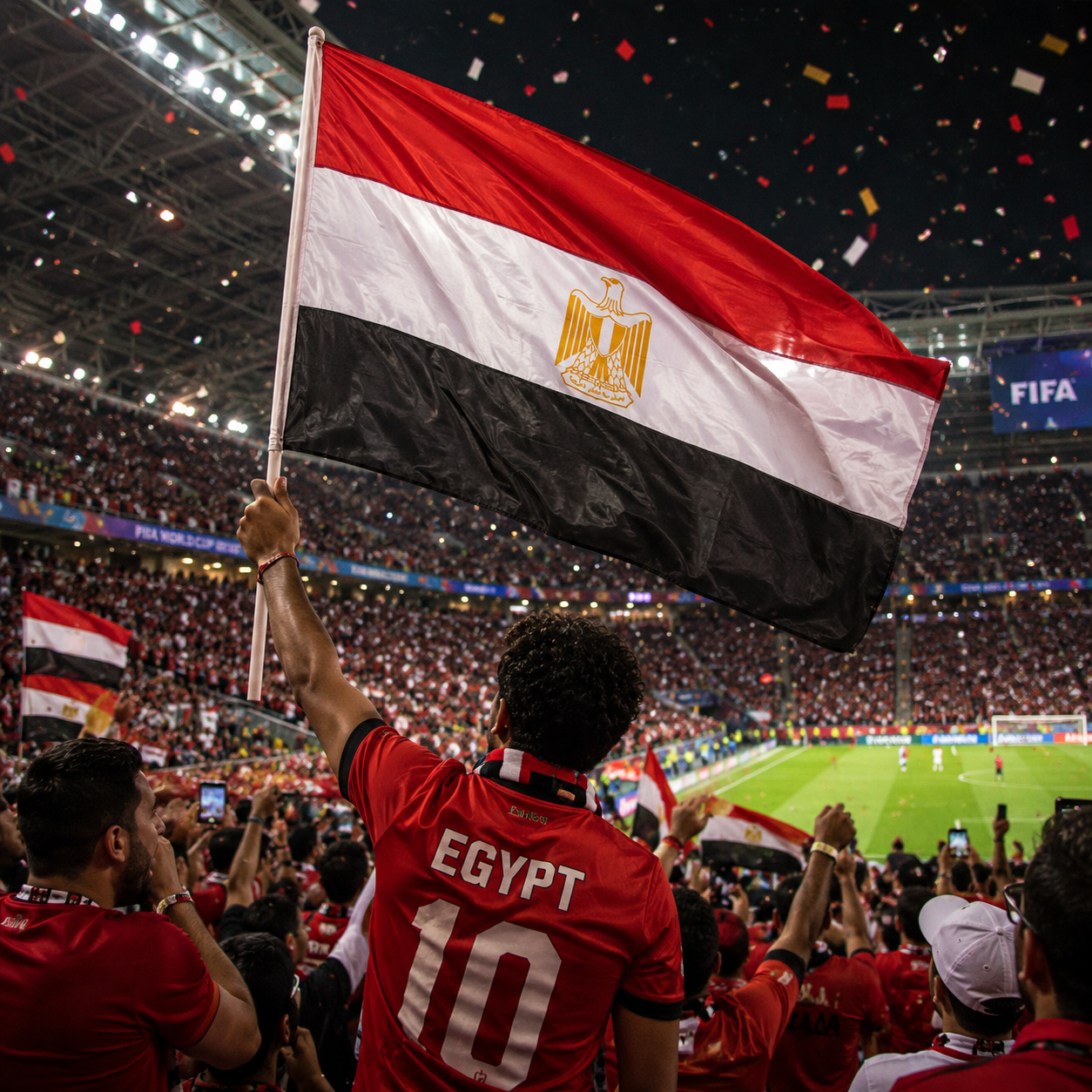 Egypt 2026 World Cup National Flag Rectangle Supporter Fan Flag