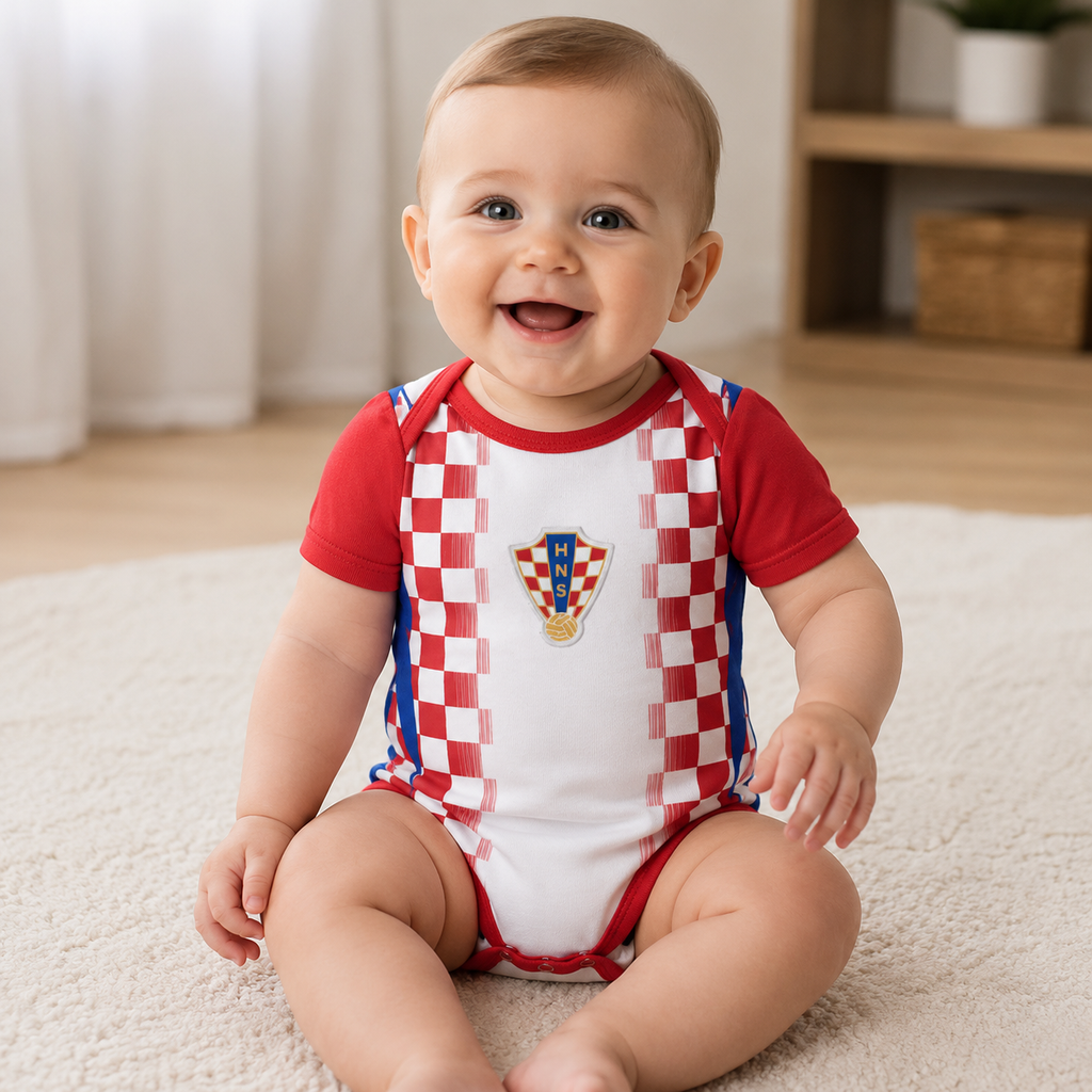 Infant Baby Football Romper Bodysuit Croatia 2026 World Cup Fan Apparel