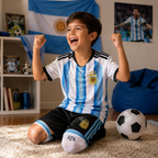 Argentina 2026 World Cup Kids Football Jersey Kit Home Fan Set