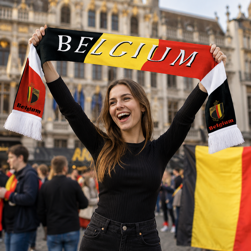 Belgium 2026 World Cup Football Fan Scarf National Team Supporter Scarf