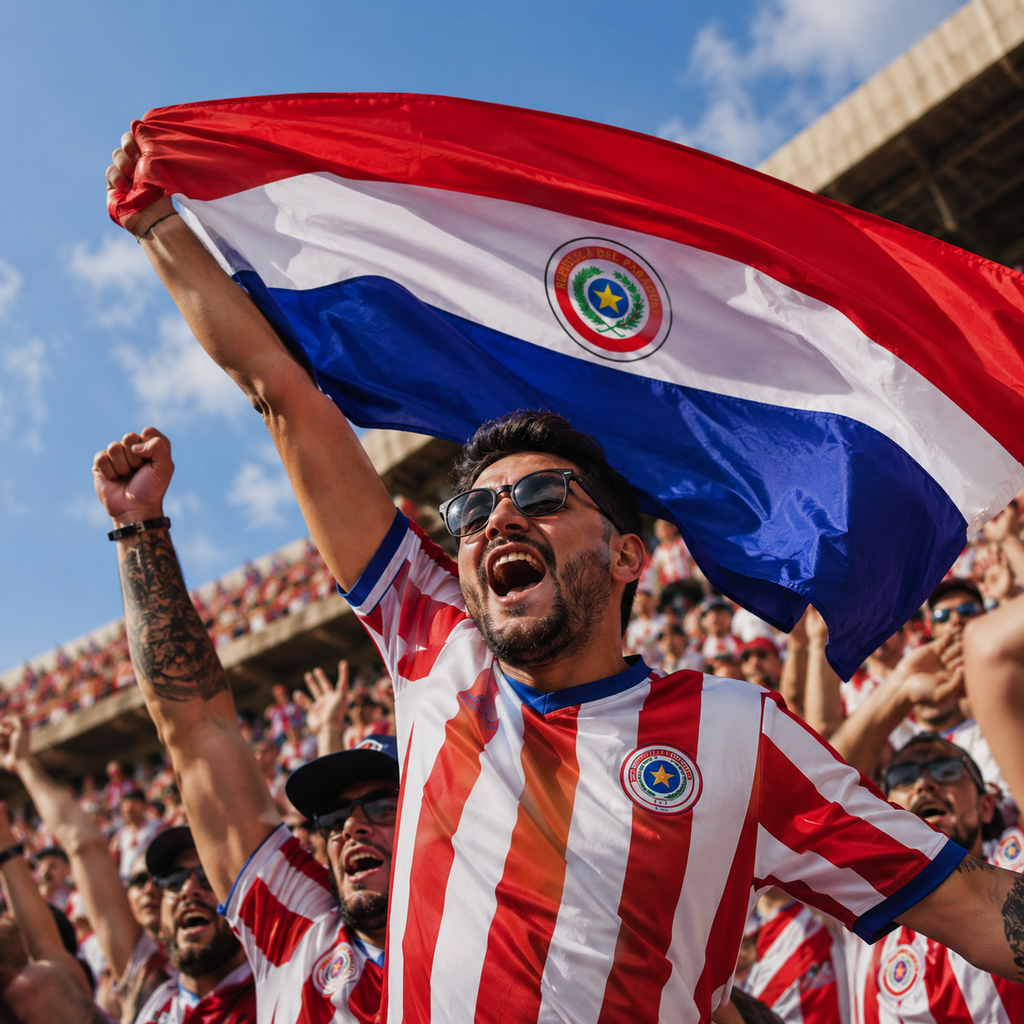 Paraguay 2026 World Cup Rectangular National Supporter Fan Flag