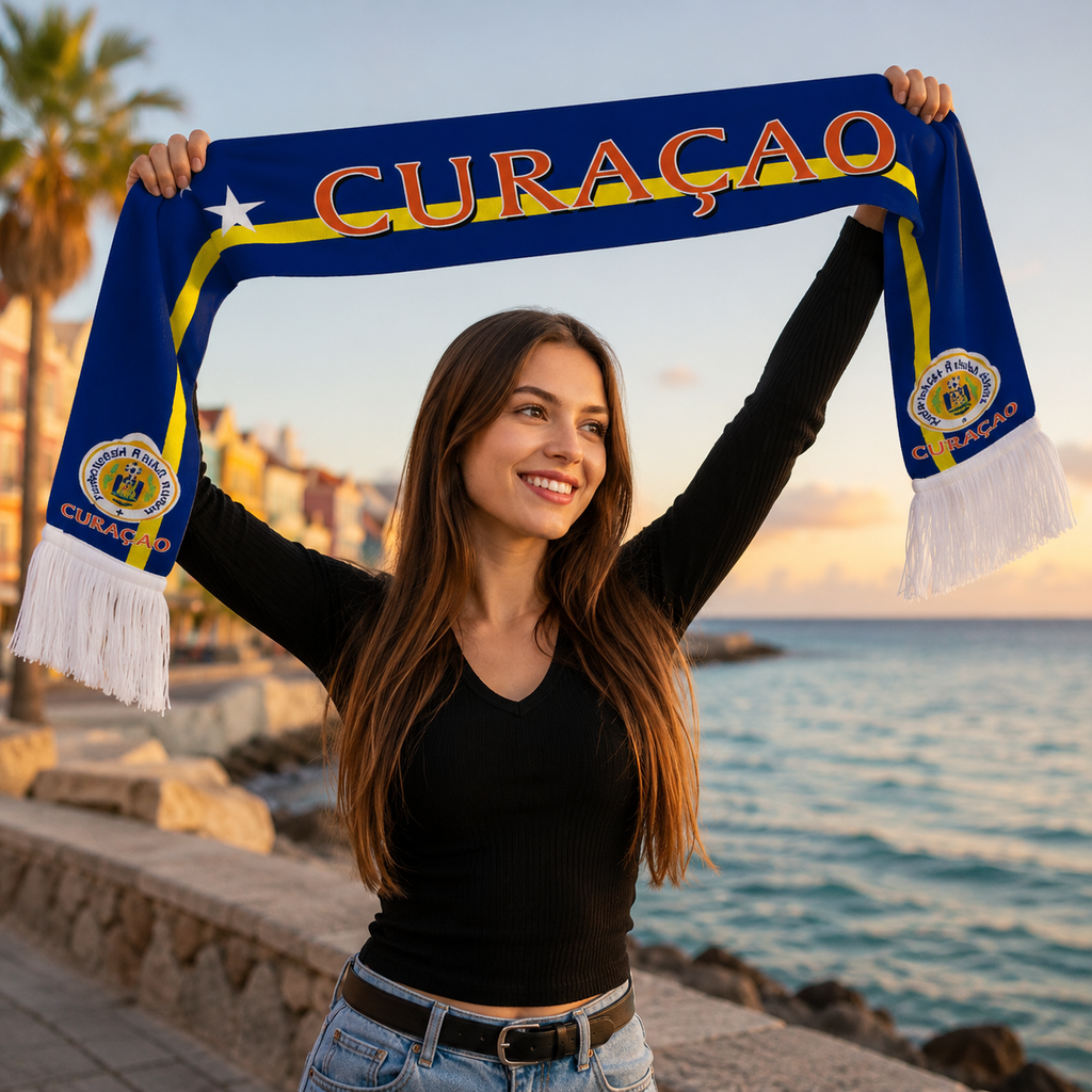 Curaçao 2026 World Cup Football Fan Scarf National Team Supporter Scarf