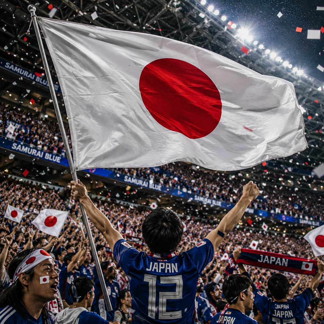 Japan 2026 World Cup Rectangular National Flag Fan Supporter Flag
