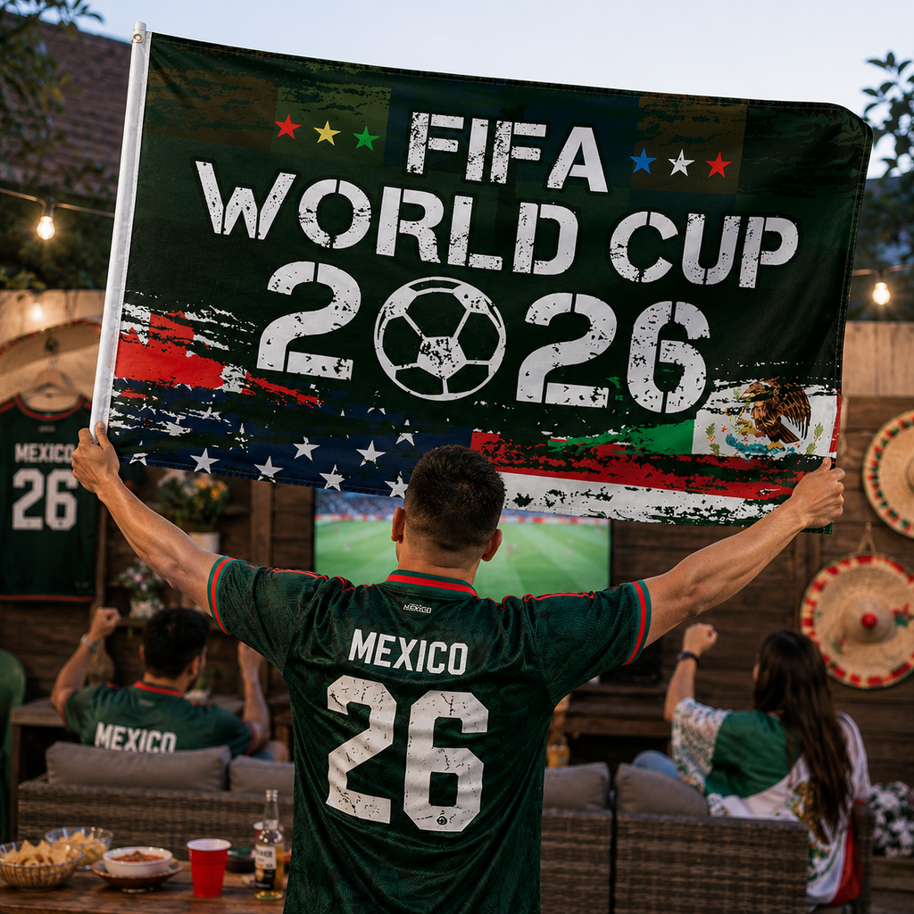 FIFA World Cup 2026 Commemorative Rectangular Supporter Fan Flag