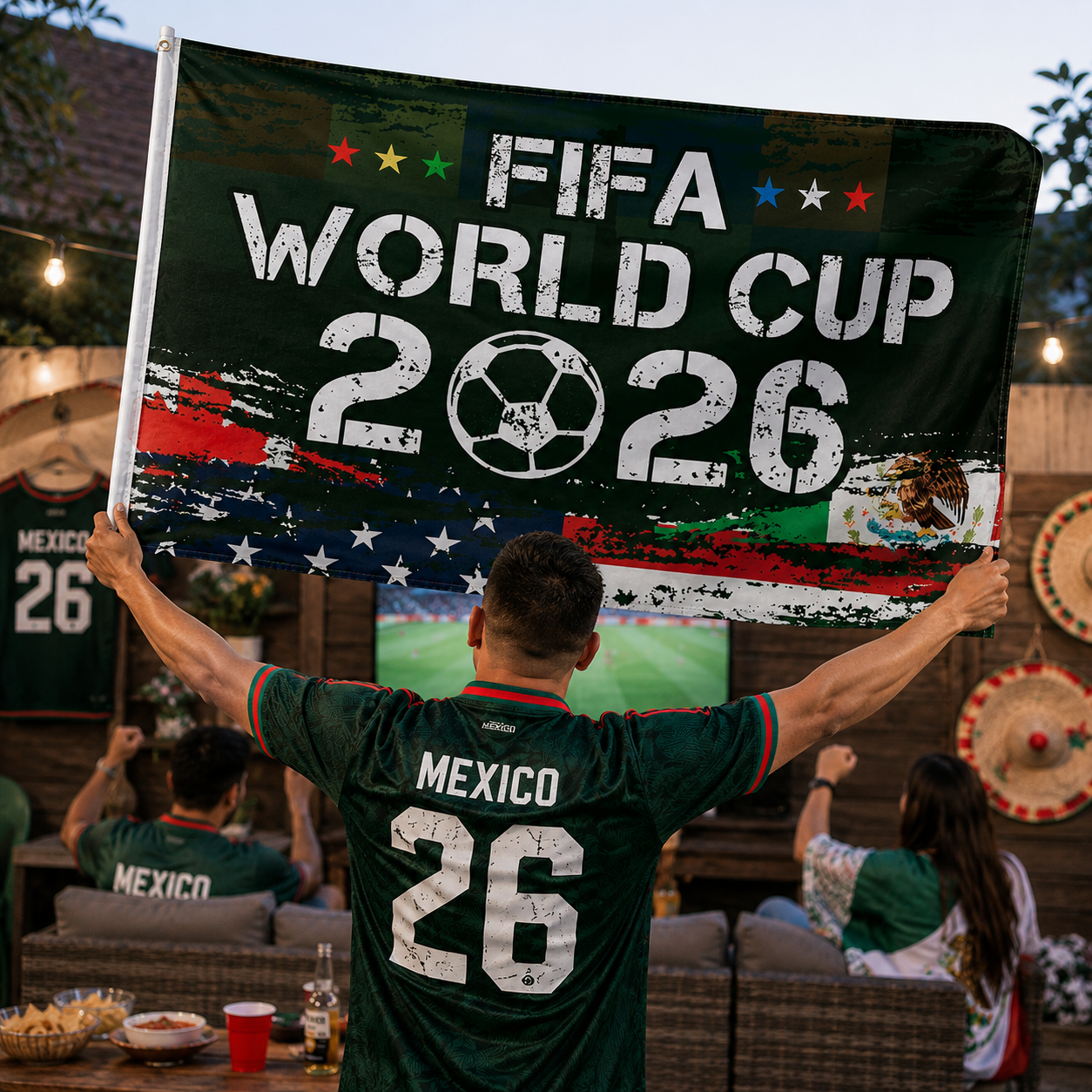 FIFA World Cup 2026 Commemorative Rectangular Supporter Fan Flag