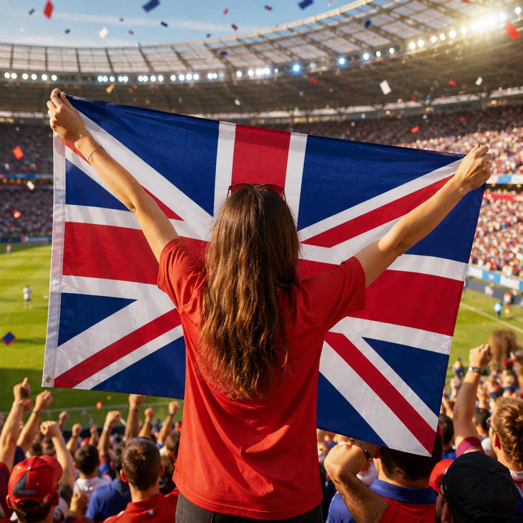 United Kingdom World Cup 2026 Rectangular Wearable Fan Flag 90x150cm