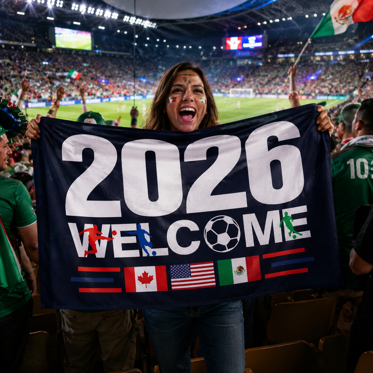 2026 World Cup Commemorative Rectangular Supporter Fan Flag