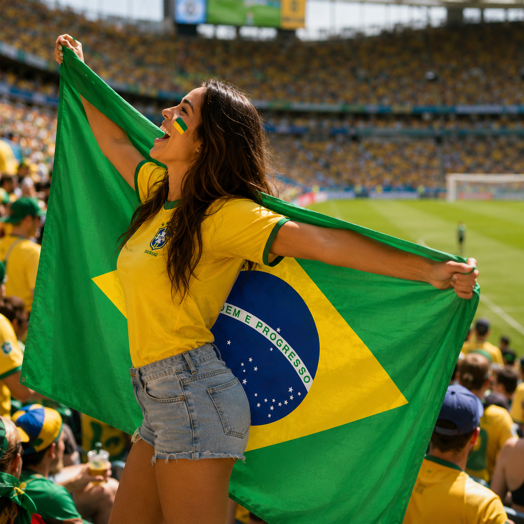 World Cup 2026 Brazil Wearable Body Flag 90x150 cm Fan Flag