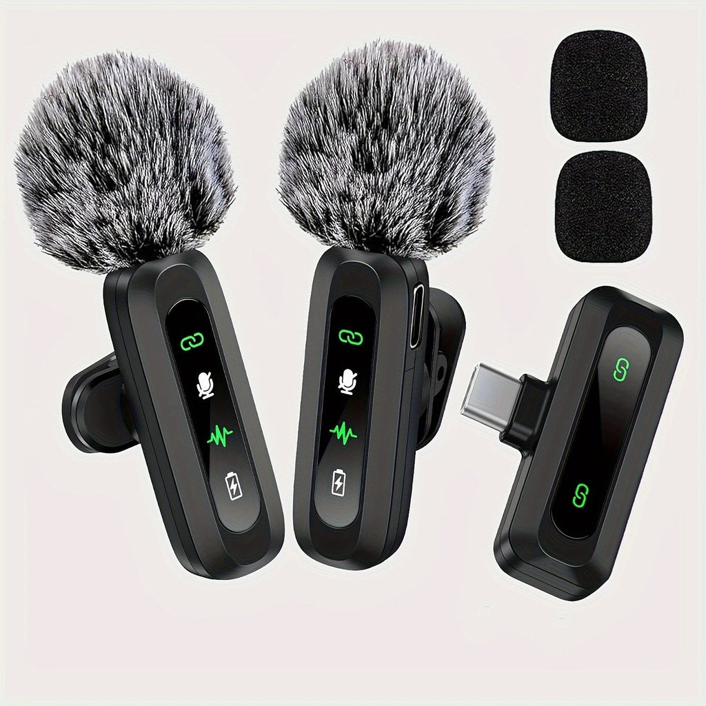 Wireless Lavalier Microphone Dual USB-C Recording System