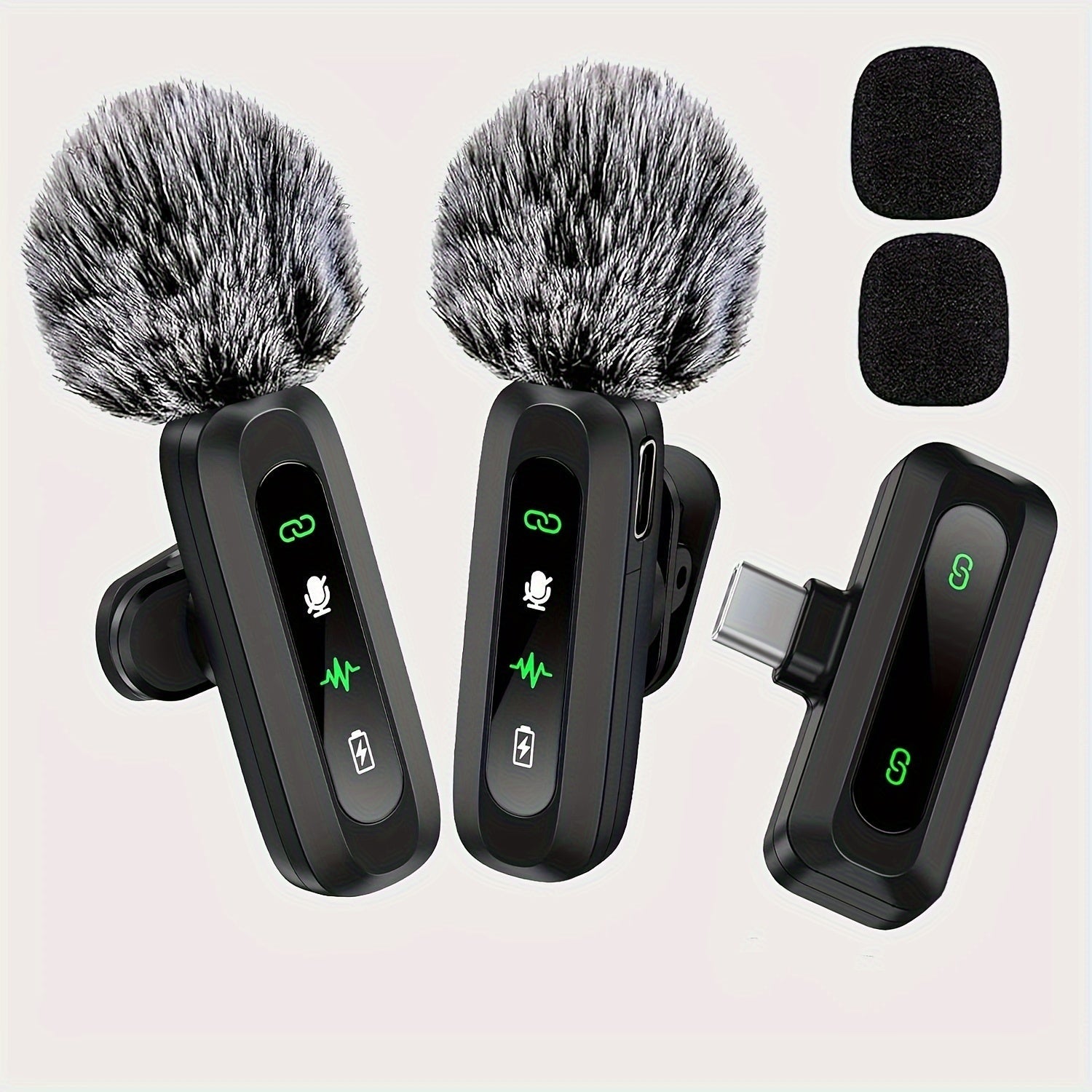 Wireless Lavalier Microphone Dual USB-C Recording System