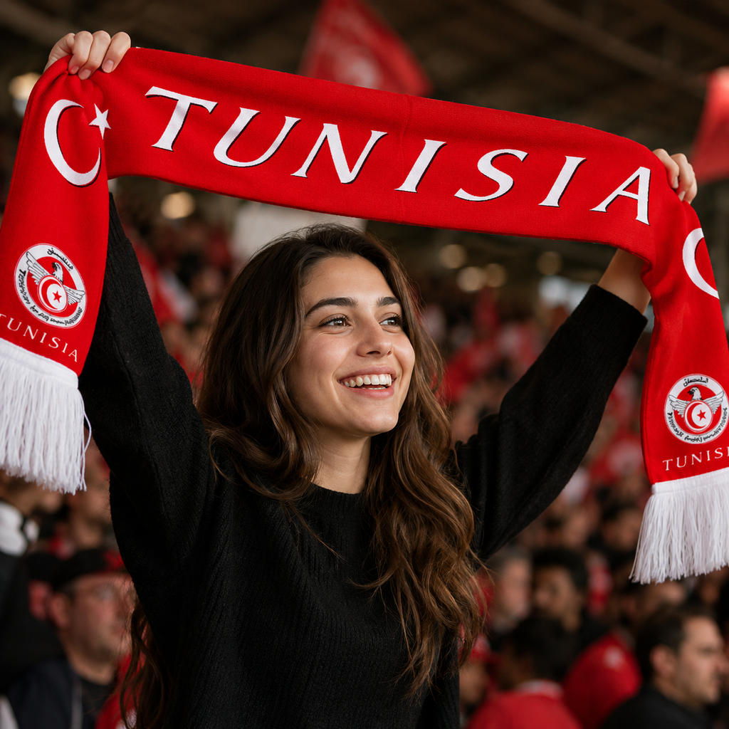 Tunisia 2026 World Cup Football Fan Scarf National Team Supporter Scarf