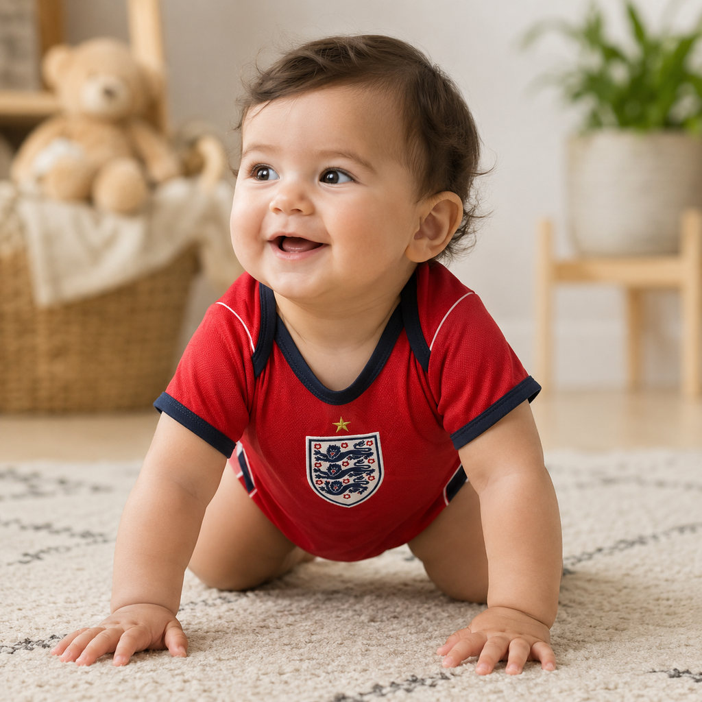 Baby Football Romper Bodysuit England 2026 World Cup Home Away
