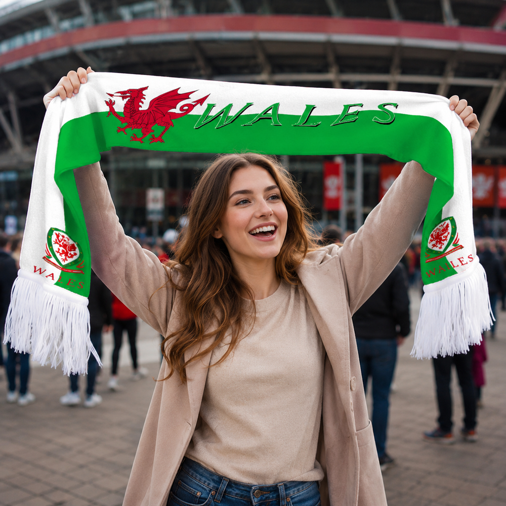 Wales 2026 World Cup Football Fan Scarf National Team Supporter Scarf