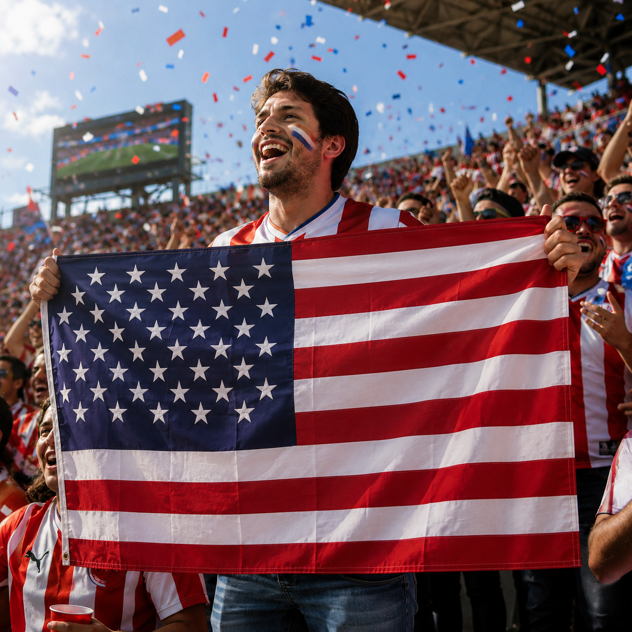 USA 2026 World Cup Rectangular National Supporter Fan Flag
