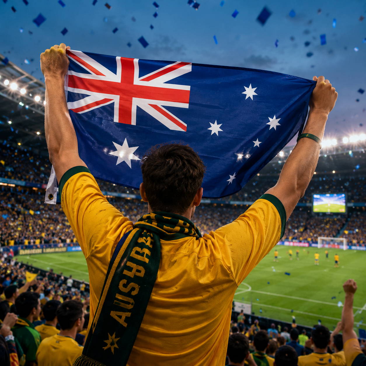 Australia 2026 World Cup National Flag Rectangular Supporter Fan Flag