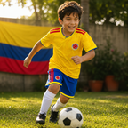 Kids Football Jersey Kit Colombia 2026 World Cup Home Fan Set