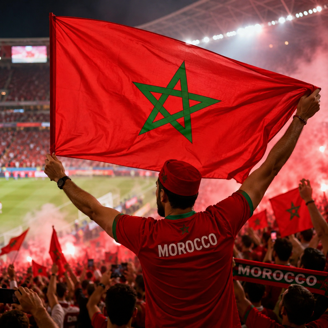 Morocco 2026 World Cup Rectangular National Supporter Fan Flag