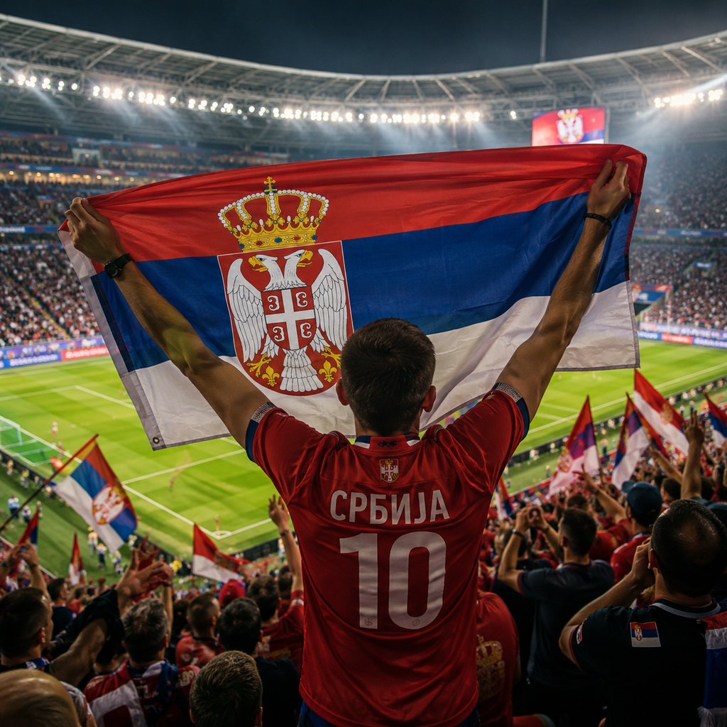 Serbia 2026 World Cup Rectangular National Supporter Fan Flag