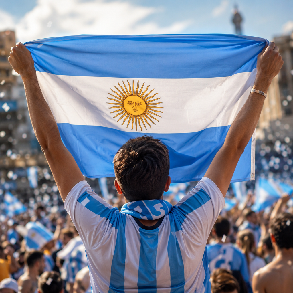 Argentina 2026 World Cup Rectangular National Supporter Fan Flag