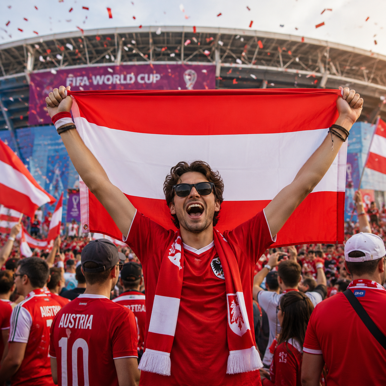 Austria 2026 World Cup National Flag Rectangular Fan Supporter Flag