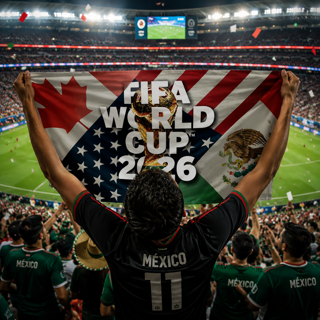 FIFA World Cup 2026 Commemorative Rectangular Supporter Fan Flag