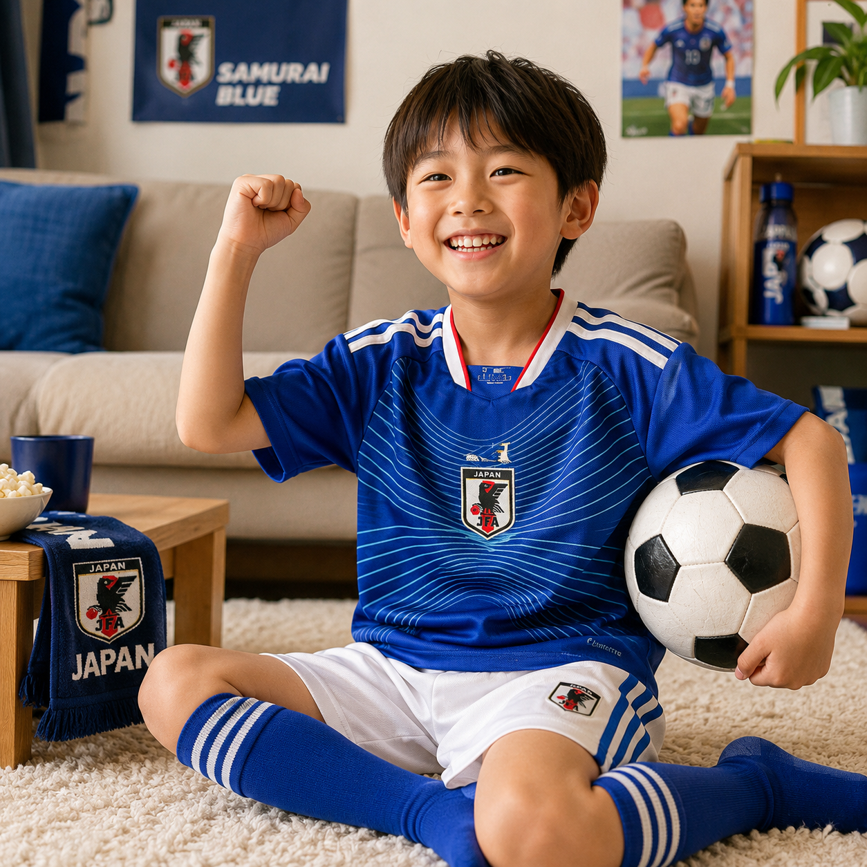 Kids Football Jersey Kit Japan 2026 World Cup Home Fan Set