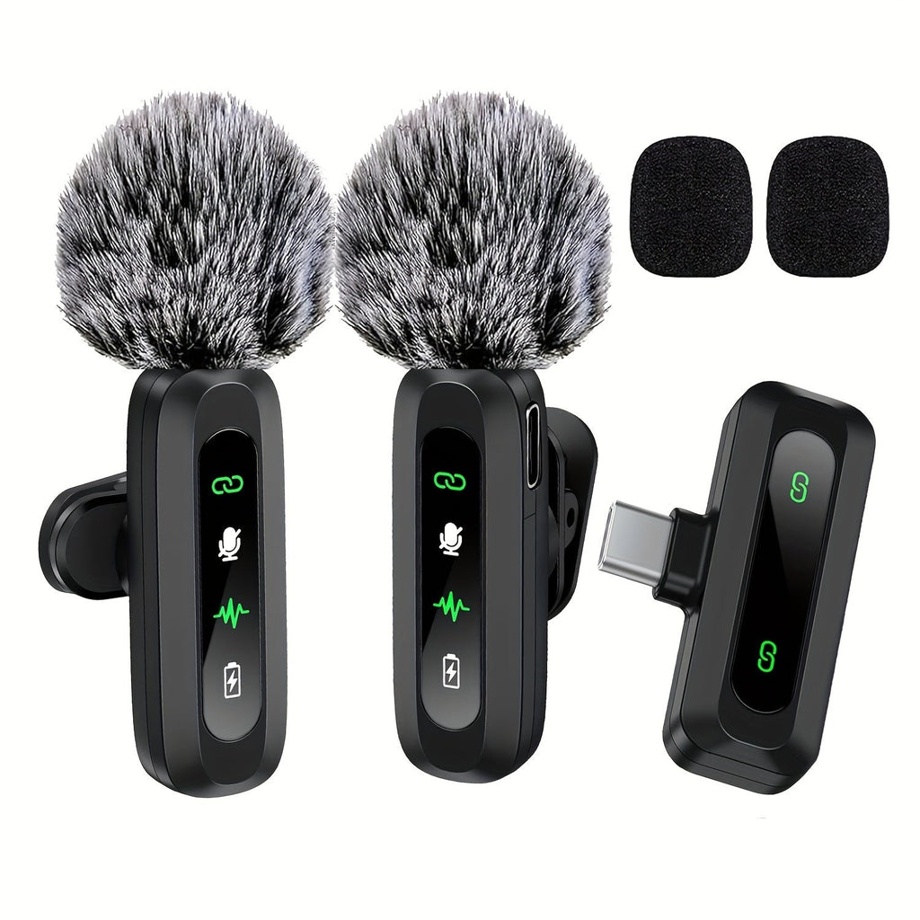 Wireless Lavalier Microphone Dual USB-C Recording System