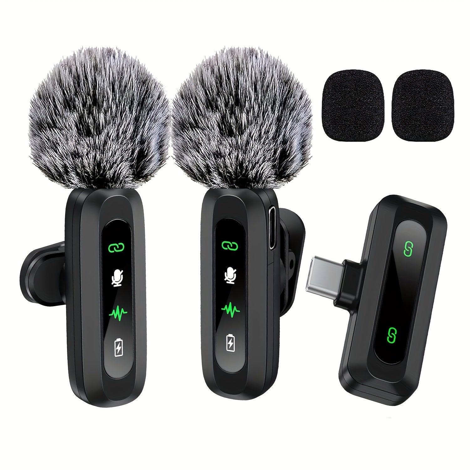 Wireless Lavalier Microphone Dual USB-C Recording System
