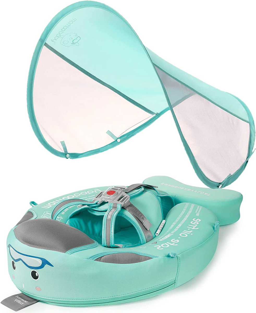 Baby Circular Swim Ring with Canopy and Sun Protection for Infants