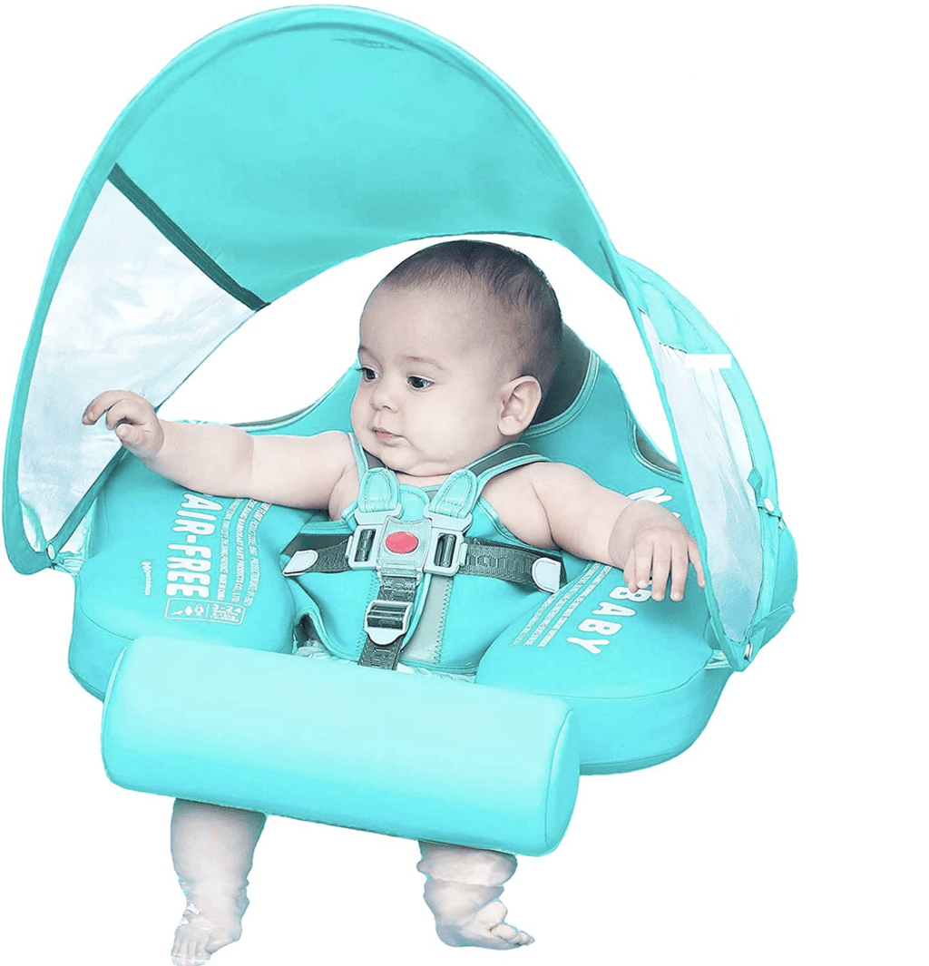 Baby Circular Swim Ring with Canopy and Sun Protection for Infants