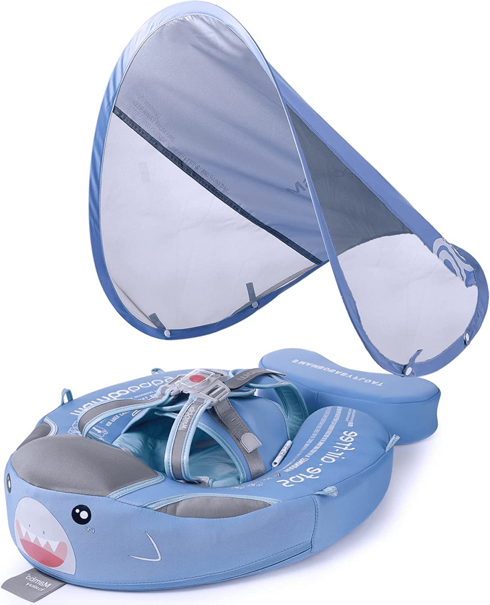 Baby Circular Swim Ring with Canopy and Sun Protection for Infants