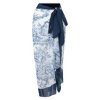 One-Piece Swimsuit with Sarong Set Toile Print