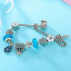 Sterling Silver Floral Charm Bracelet Jewelry Gift