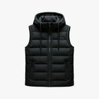 men's hooded winter puffer vest