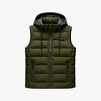 men's hooded winter puffer vest